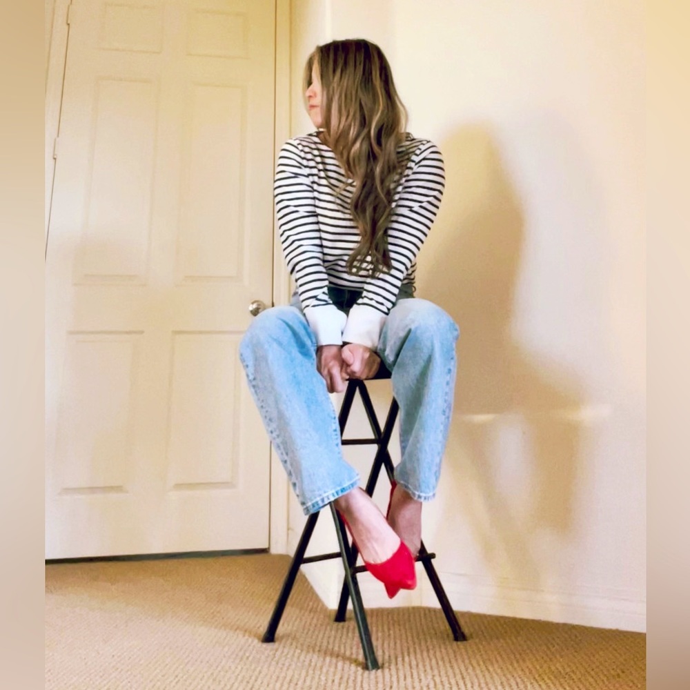 Kate Spade Red Suede Mindie Scalloped Block Heel Pumps Women's Size 8M